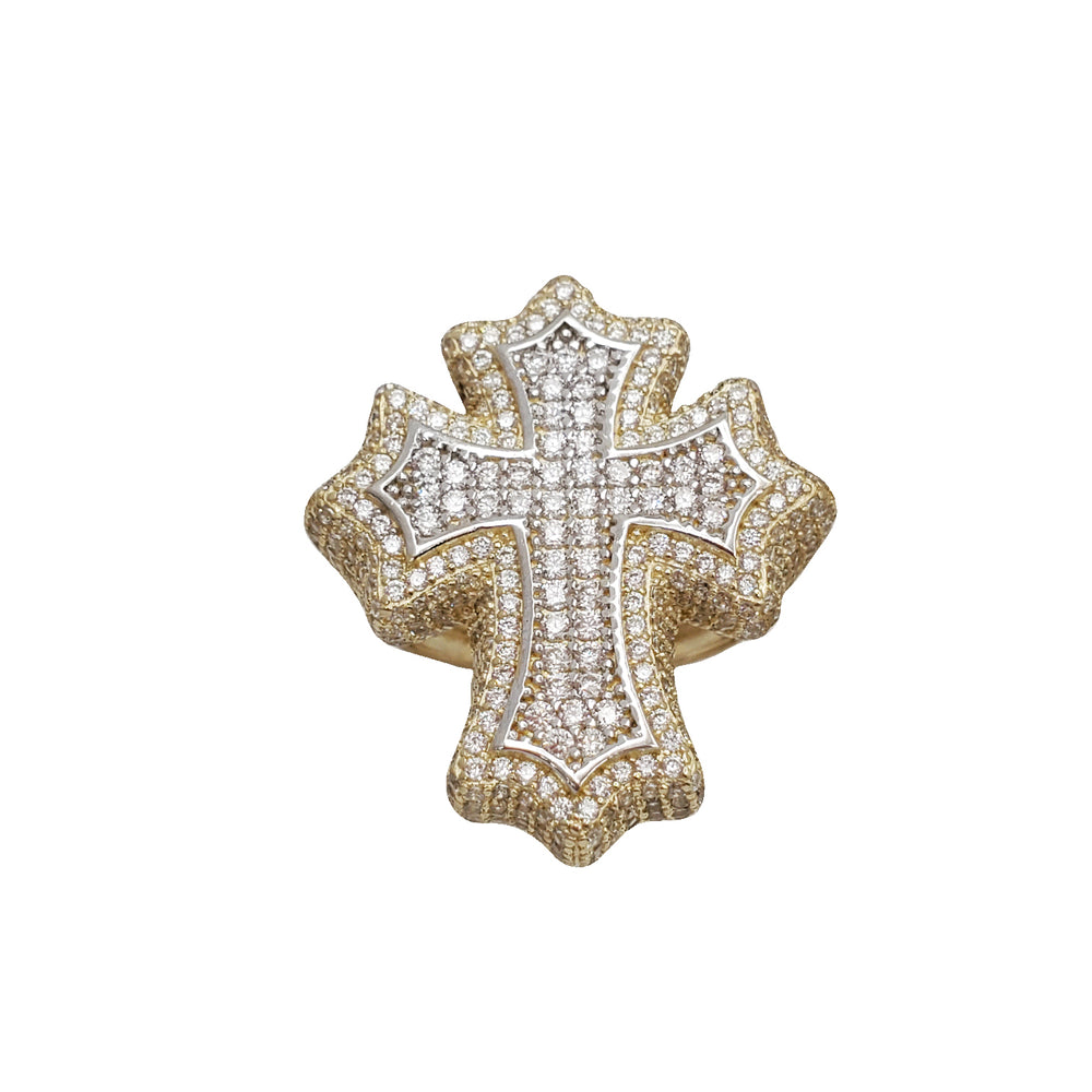 Zirconia Cross Ring (14K)