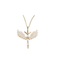 Zirconia Angel Wing Fancy Necklace (14K)