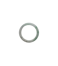 White & Green Jade Bangle Bracelet (Jade)