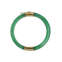 Jade & Gold Bangle Bracelet (14K)