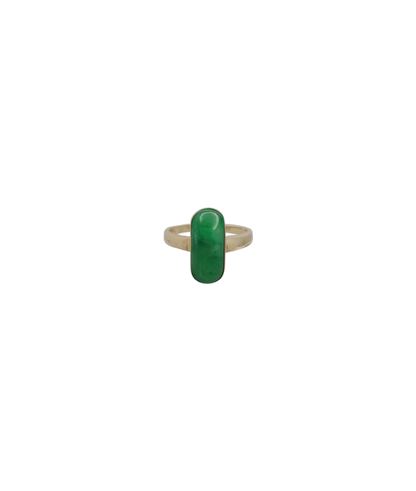 Solitaire Jade Ring (14K)