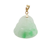 Jade Laughing Buddha Pendant (14K)