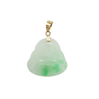 Jade Laughing Buddha Pendant (14K)