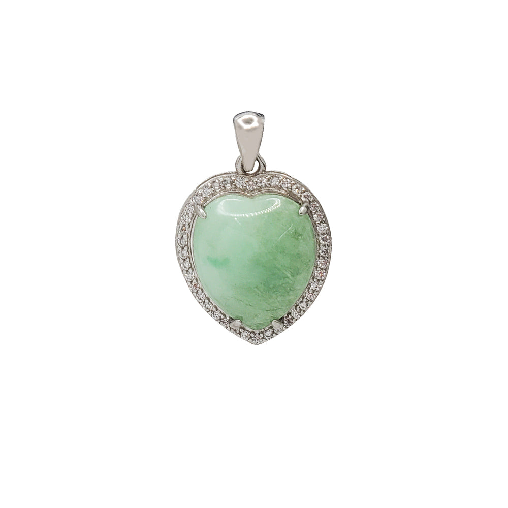 Jade Heart Pendant (Silver)