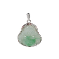 Laughing Buddha Jade Pendant (Silver)