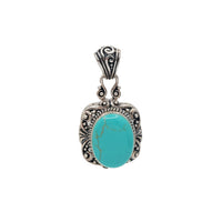 Turquoise Antique-Finish Pendant (Silver)