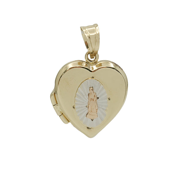 Virgin Mary Locket Heart Pendant (14K)