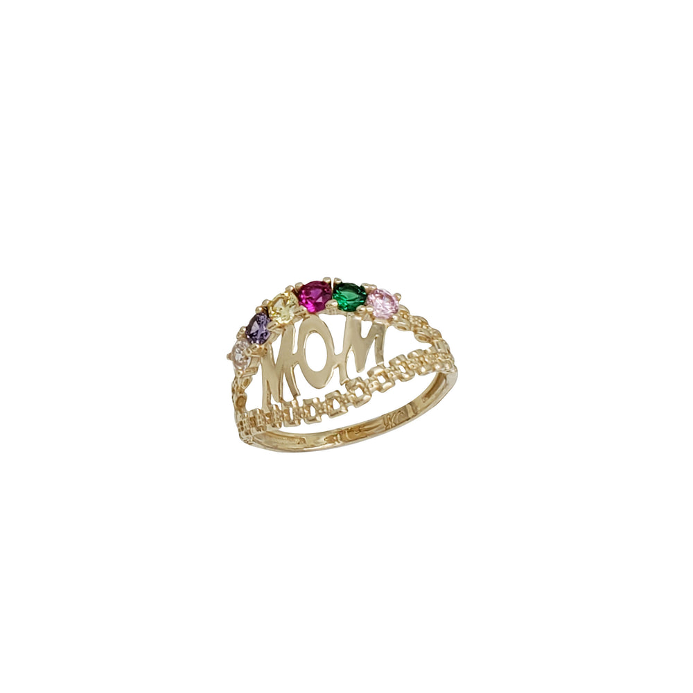Multi-Color Stone Mom Ring (14K)