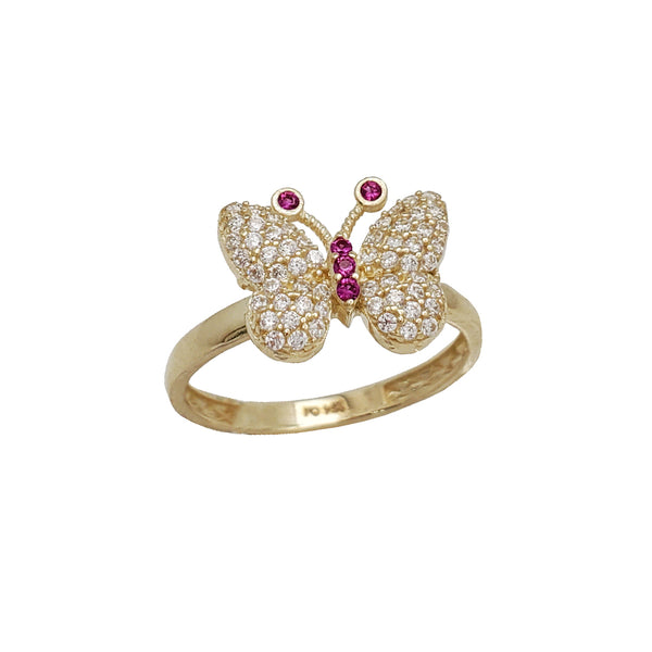 Zirconia Butterfly Ring (14K)