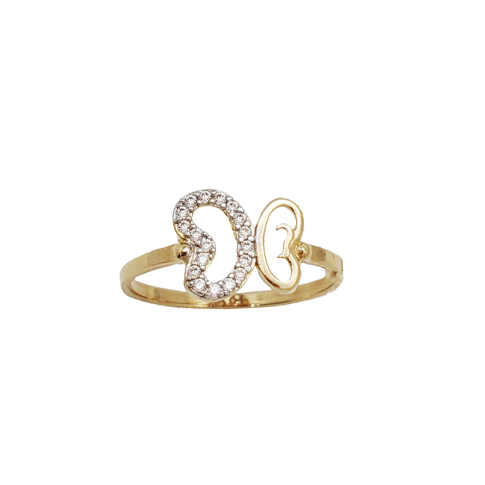 Outlined Butterfly Ring (14K)