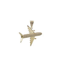 Iced-Out Jet Plane Pendant (14K)