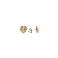 Diamond-Cut Heart Stud Earrings (14K)