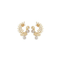 Fancy Flowers CZ Earrings (22K)