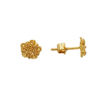 Flower Diamond-Cut Earrings (22K)