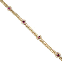 Zirconia Heart Bismark Bracelet (14K)