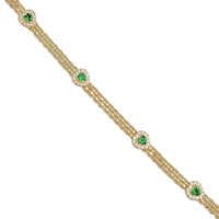 Zirconia Heart Bismark Bracelet (14K)