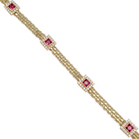 Zirconia Square Bismark Bracelet (14K)
