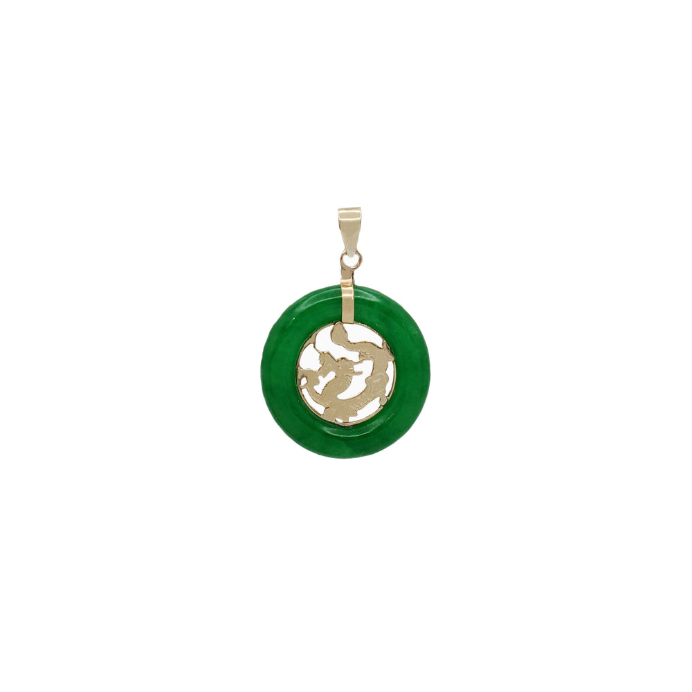 Jade Dragon Pendant (14K)