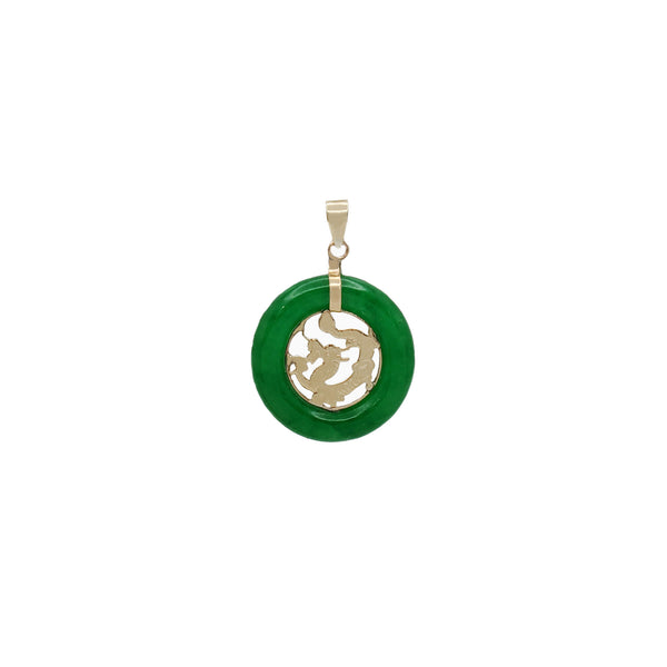 Jade Dragon Pendant (14K)