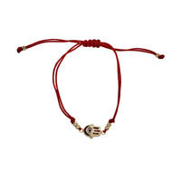 Hamsa Hand Evil Eye Charms With String Bracelet (14K)