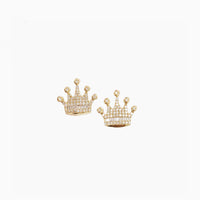 Diamond Crown Stud Earrings (14K)