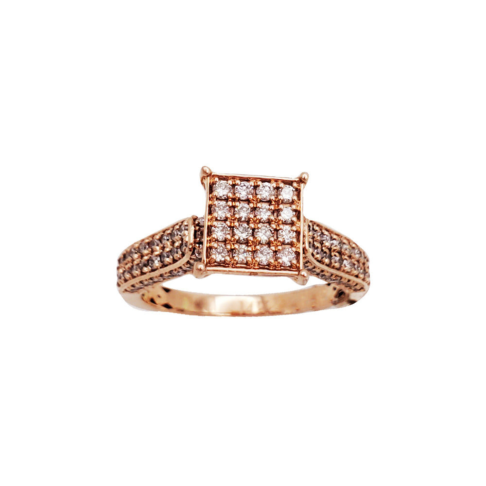Diamond Square Engagement Ring (14K)