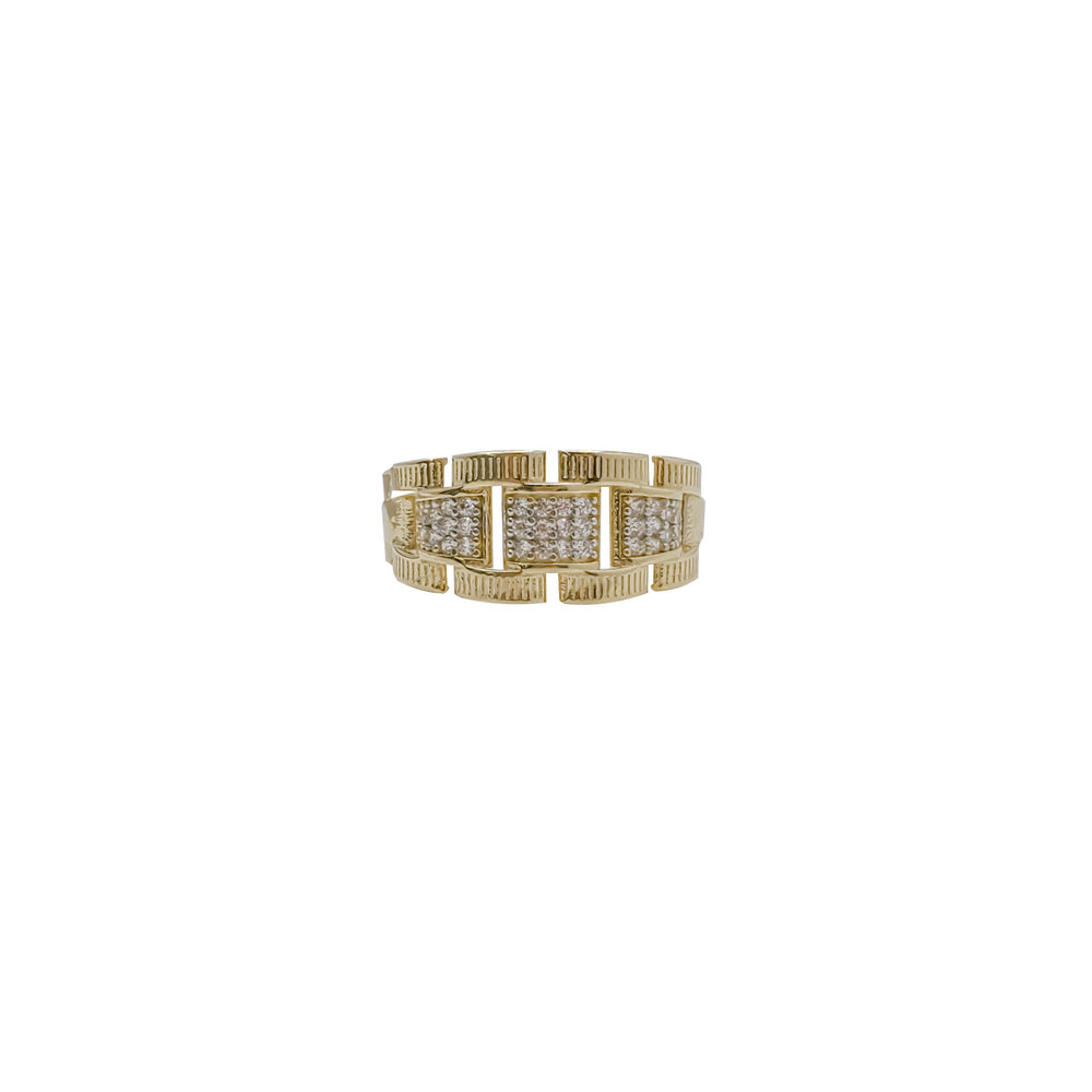 Watch Band CZ Men Ring (14K)