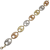 Tri-Color Puffy Mariner Bracelet (14K).