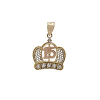 Two-Tone "15 Birthday / Quincianera" Cron Pendant (14K)