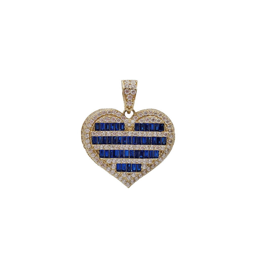 Zirconia Blue Heart Pendant (14K)