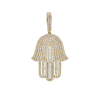 Zirconia Hamsa Hand Pendant (14K)