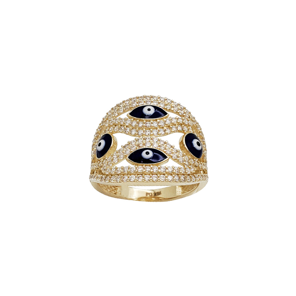 Zirconia Evil Eye Ring (14K)