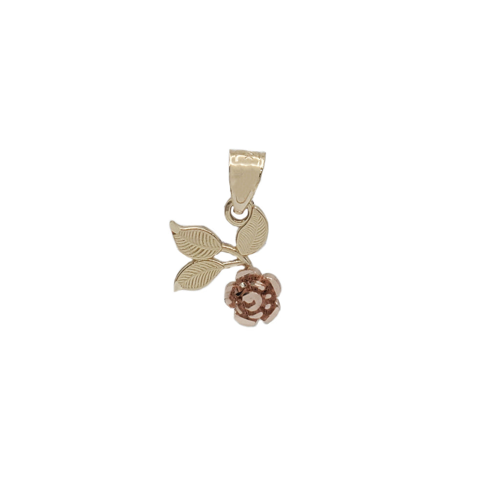 Tricolor Rose Pendant (14K)