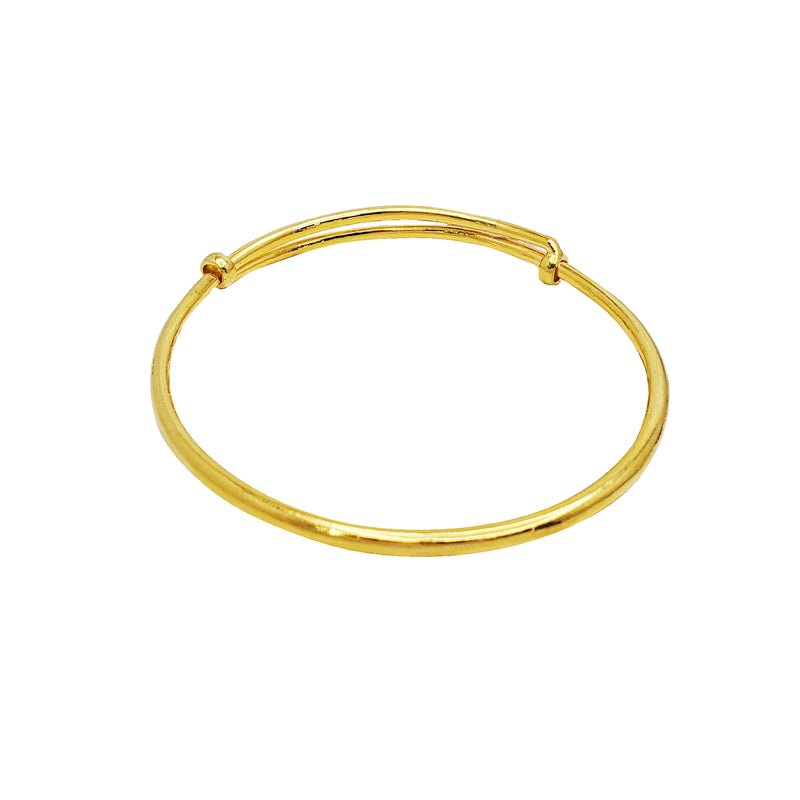 Solid Plain Bangle Bracelet (24K).