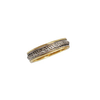 Two-Tone Textured Wedding Band (14K)