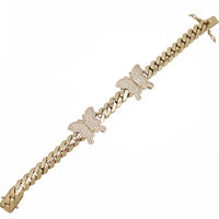 Zirconia Butterfly Monaco Bracelet (14K)