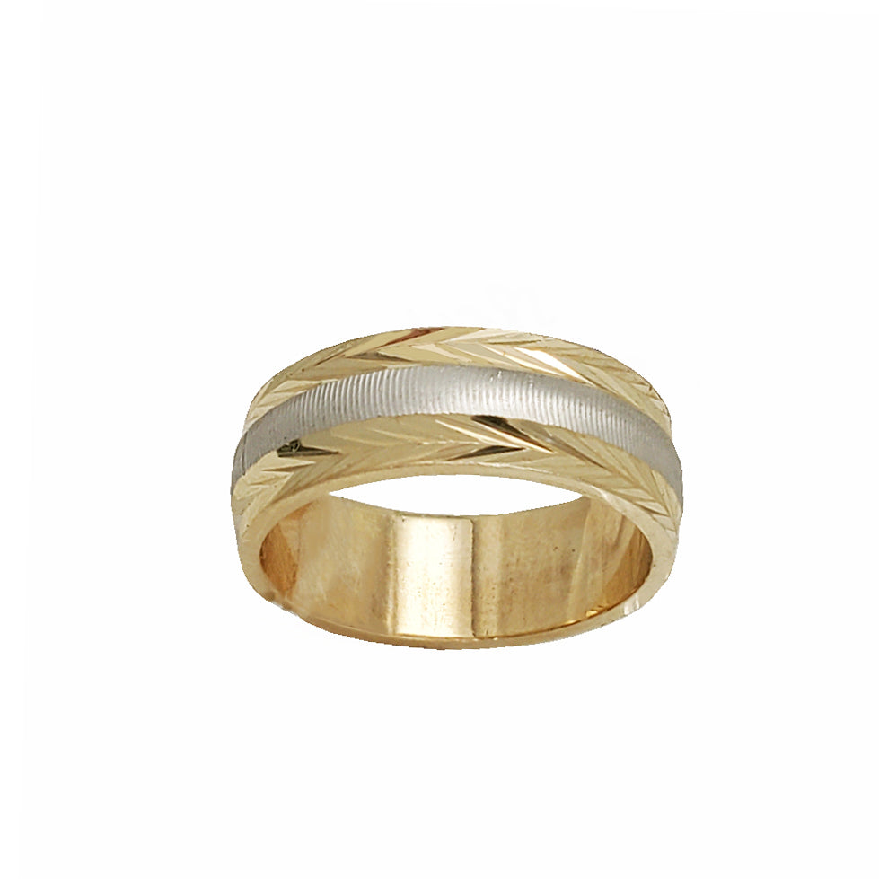 Two-Tone Diamond Cut Ring (14K)