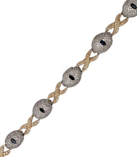 Diamond Evil Eye Cuban Link Bracelet (14K).
