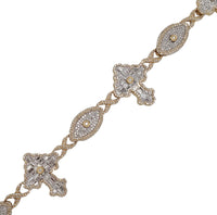 Diamond Evil Eye With Cross Bracelet  (14K).