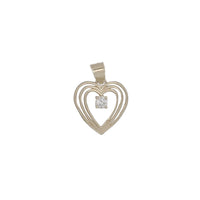 Zirconia Heart Outline Pendant (14K)