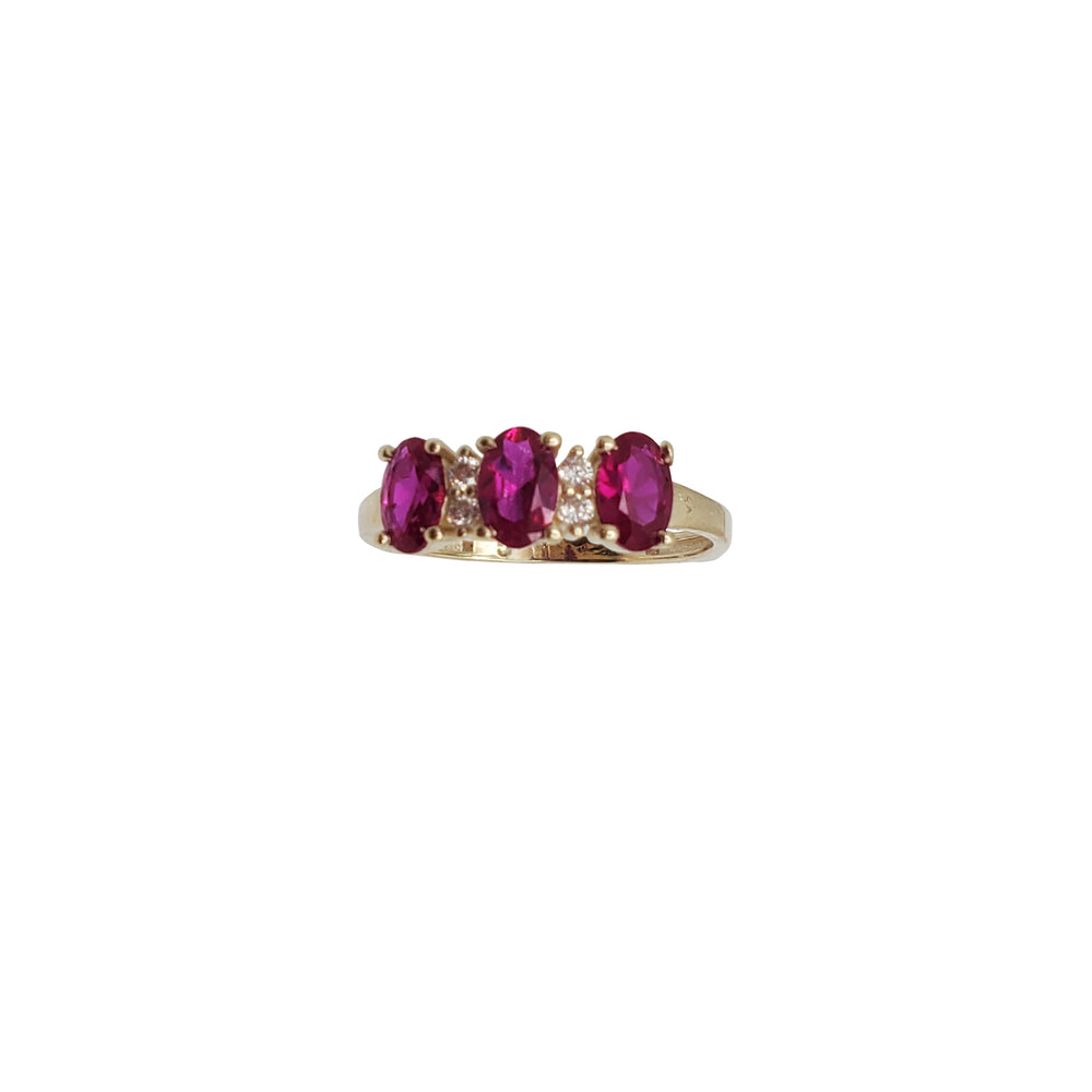 CZ Oval Stone Ring (14K)