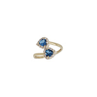 CZ Double Heart Stone & Halo Ring (14K)