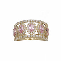 Zirconia Halo Oval Cut Ring (14K)