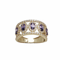 Zirconia Halo Oval Cut Ring (14K)