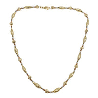 Tri-Tone Ball Chain-Necklace (14K)