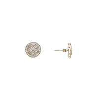 Zirconia Round Stud Earrings (14K).