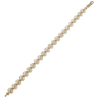 Diamond-Cut Heart Fancy Bracelet (14K).