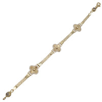Zirconia Flower Fancy Bracelet (14K)
