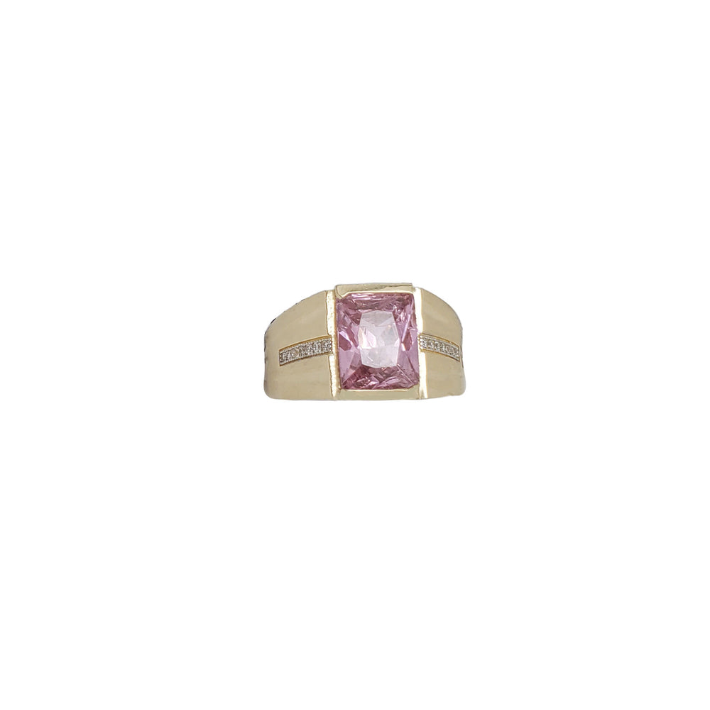 Zirconia Fuchsia Pink Ring (14K)