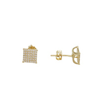 Zirconia Square Stud Earrings (14K)